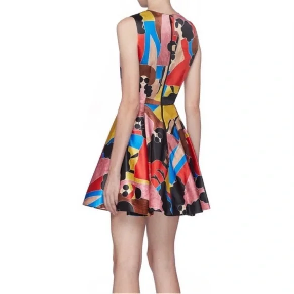 Alice and Olivia Stasia Stace Face Print pleated dress - Picture 2 of 7